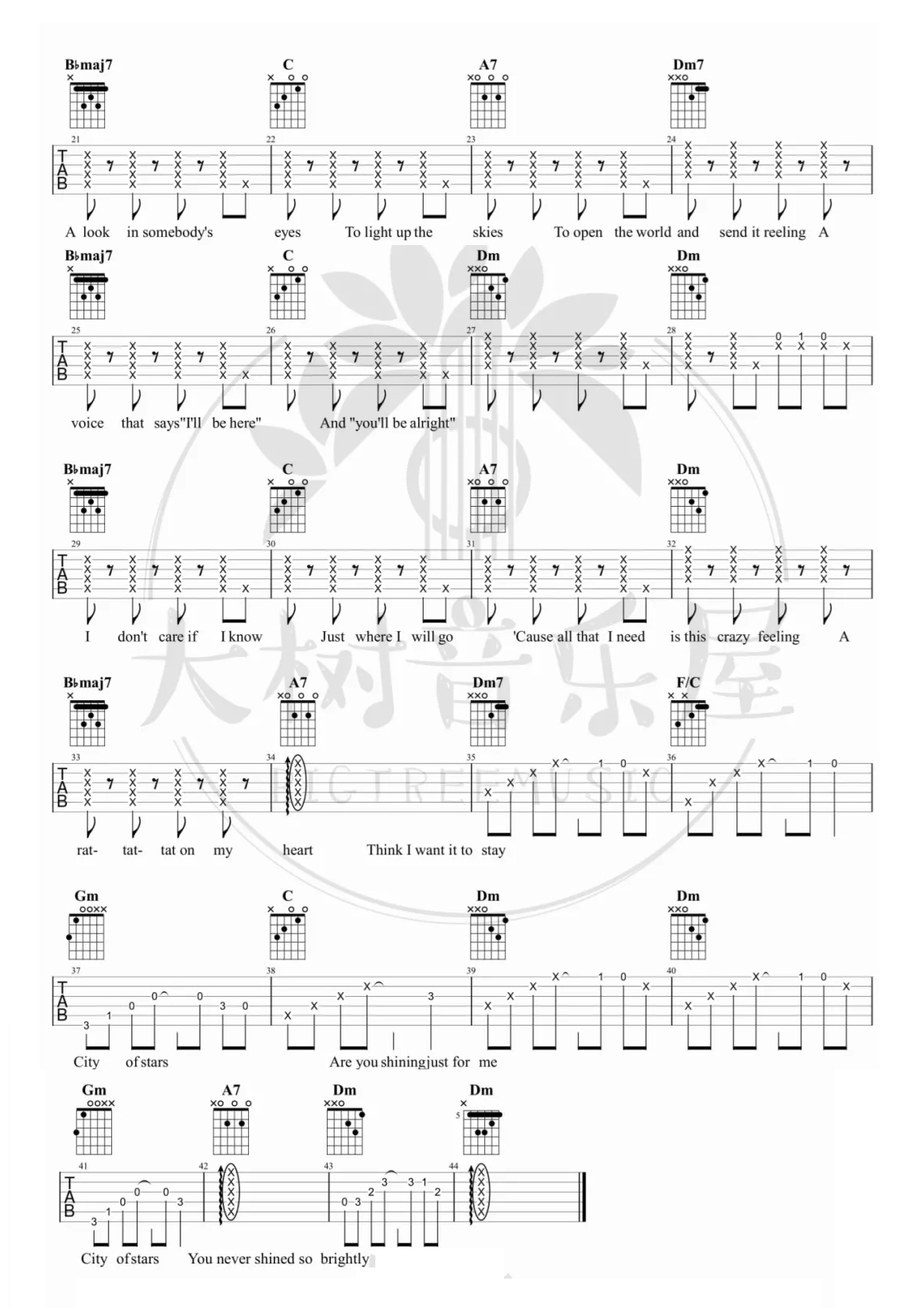Ryan Gosling《City of stars》吉他谱 - 推荐版本第2张