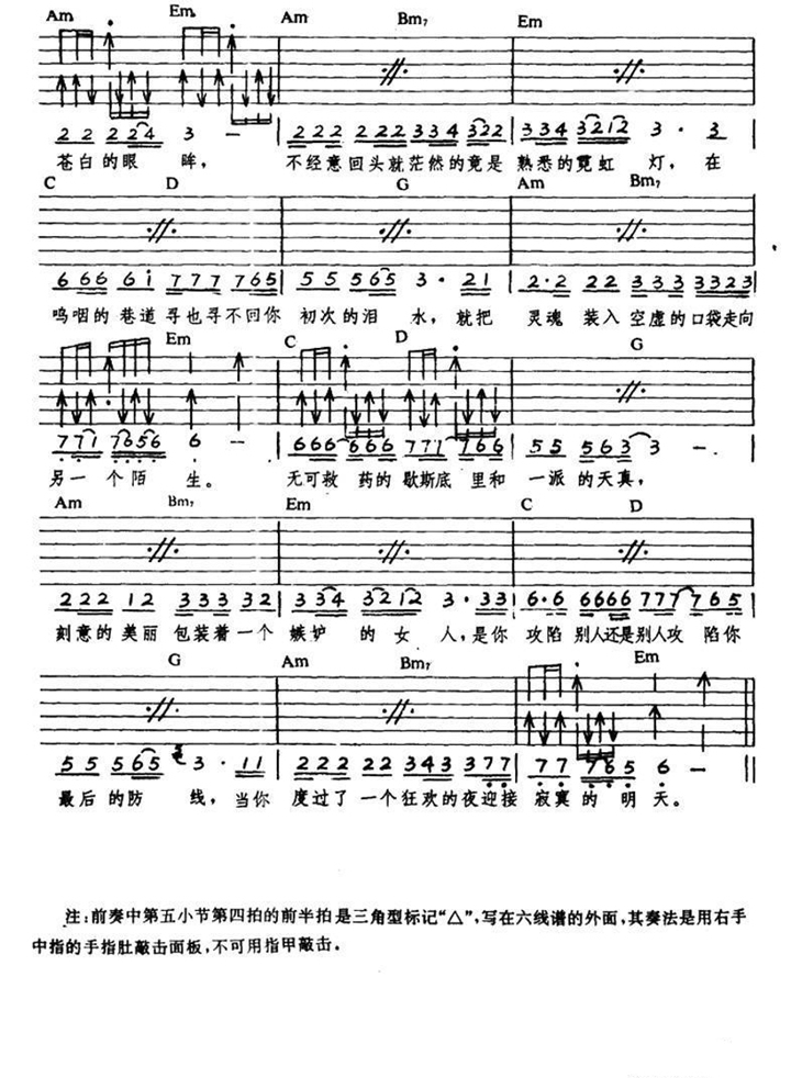 郑智化《堕落天使》吉他谱第2张