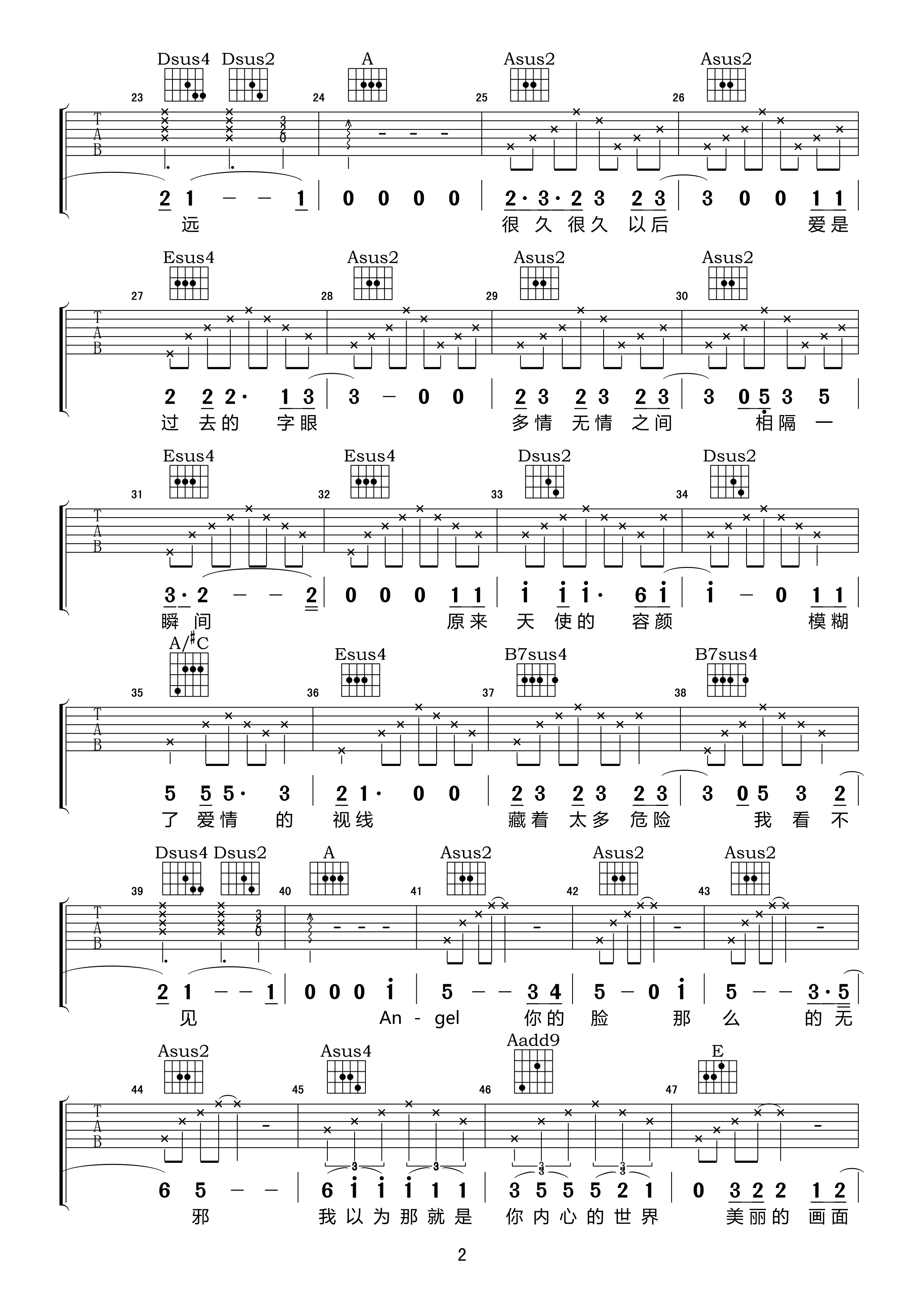 周蕙《Angel Face》吉他谱 - 好听到爆炸第2张