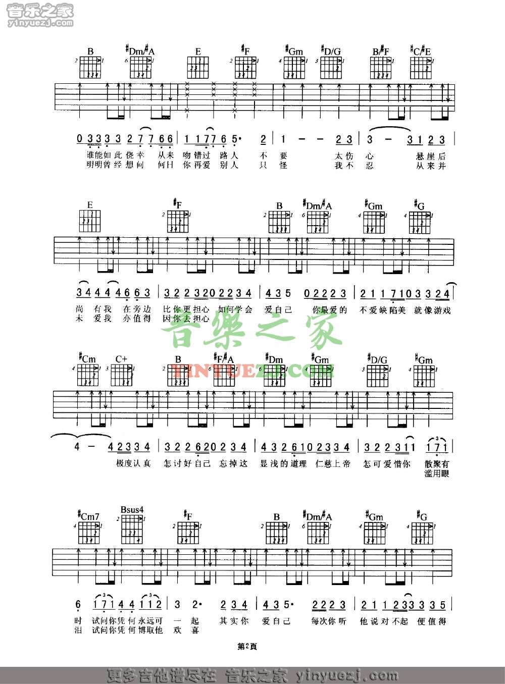 谢霆锋《苦海孤雏》吉他谱 - 好听到爆炸第2张