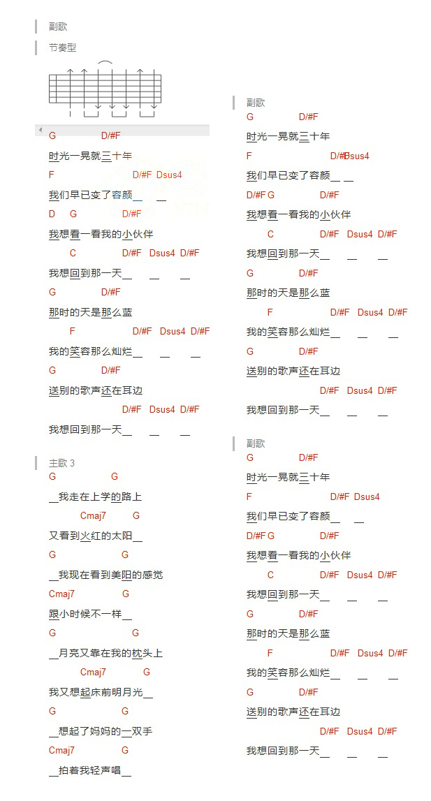 郝云《回到那一天》吉他谱 - 完整版第2张