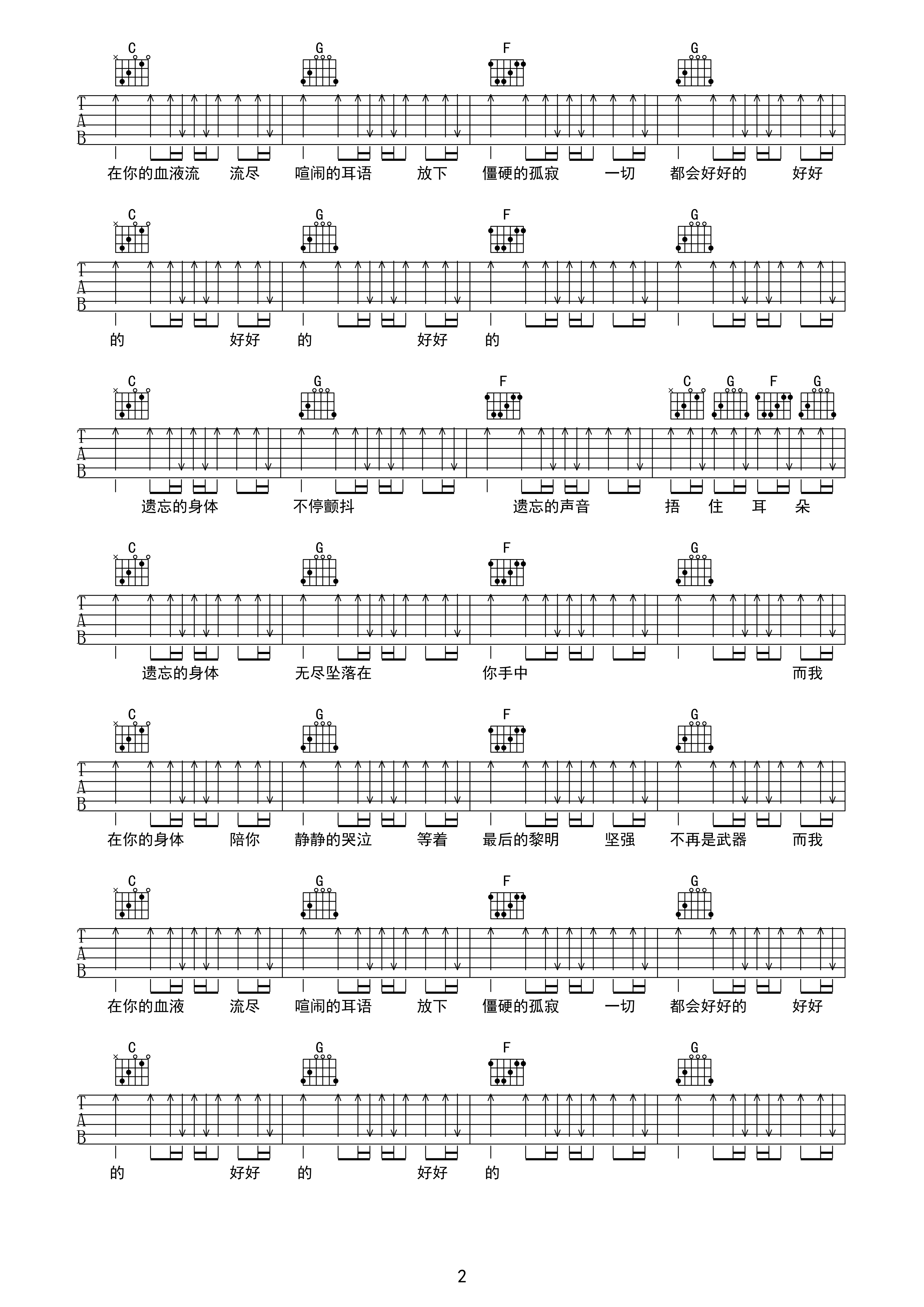 香菇小姐《等待好日子》吉他谱 - 完整版第2张