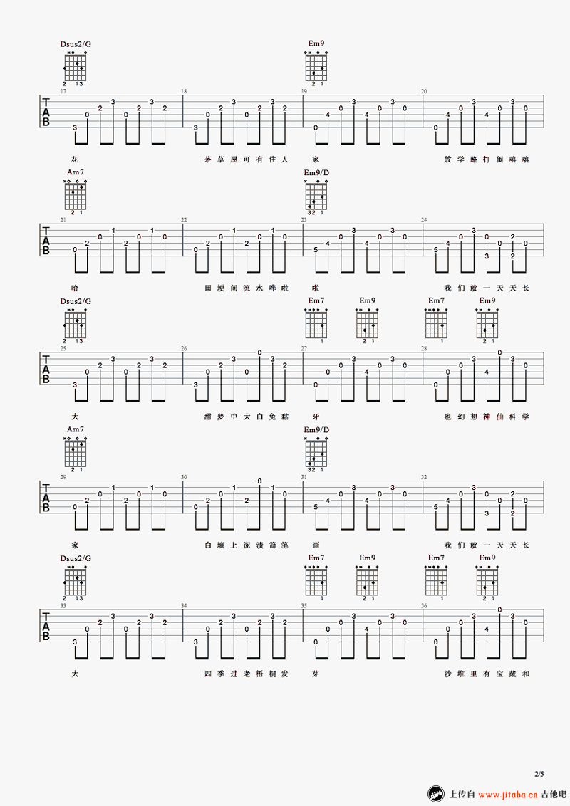 《儿时》吉他谱 - 好听到爆炸第2张