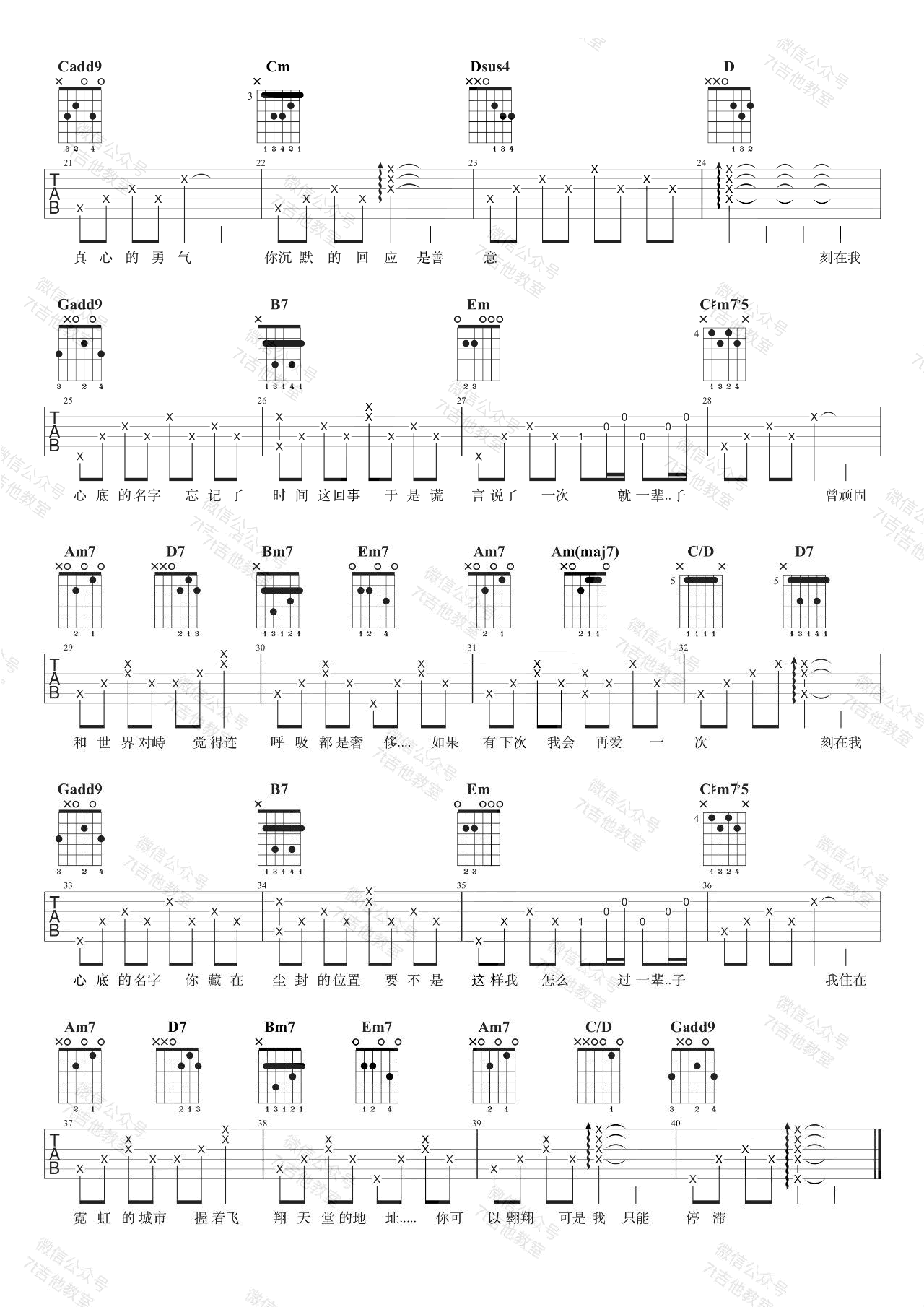 卢广仲《刻在我心底的名字》吉他谱 - 小编推荐练习第2张