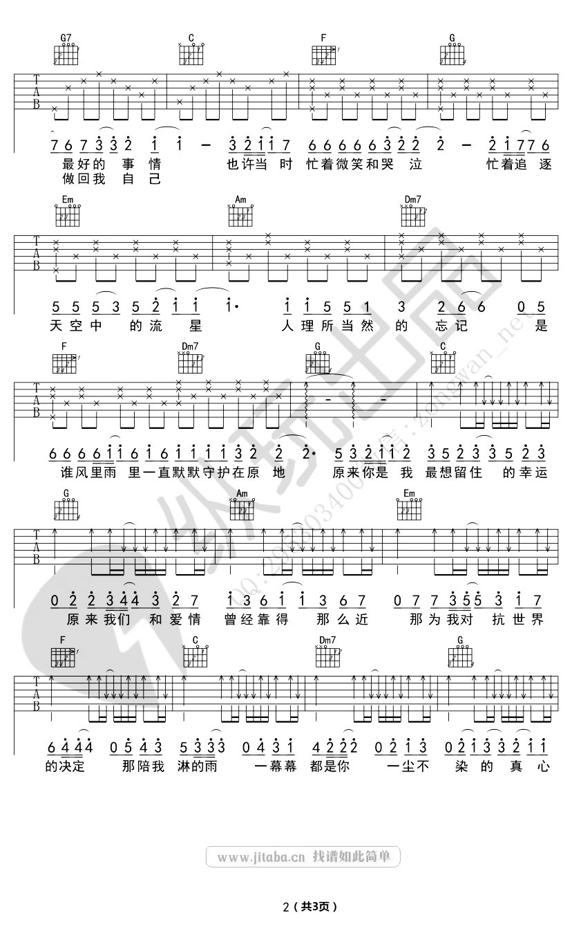 田馥甄《我的少女时代》吉他谱 - 好听到爆炸第2张